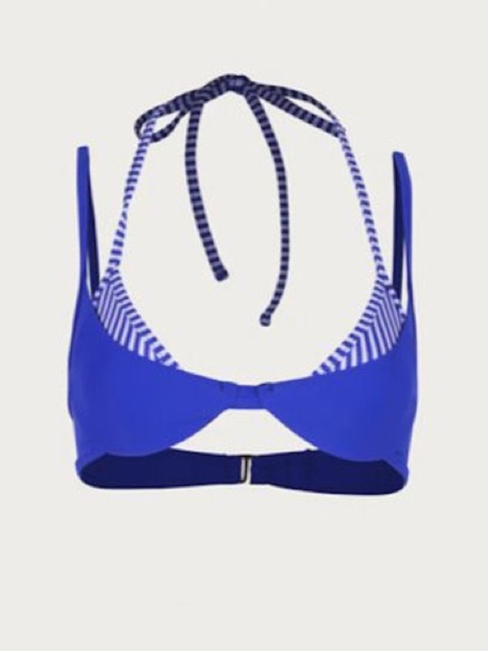 SAME Los Angeles Double Layer Bikini Top Blue Striped L